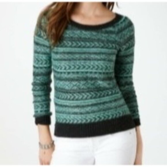 American Eagle Outfitters Sweaters - Vintage NWT American Eagle Outfitters Fair Isle Crew Neck Mint Green & Gray Cozy